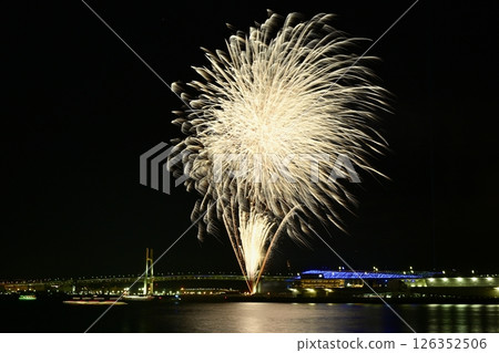 Christmas Eve fireworks at Yokohama Port Osanbashi Pier Christmas Eve fireworks at Yokohama Port Osanbashi Pier 126352506