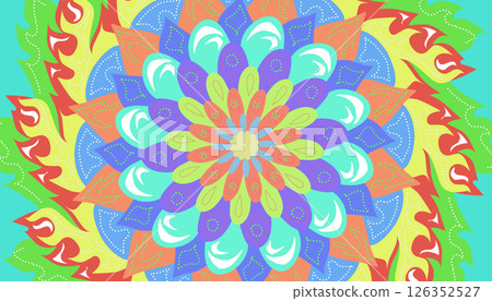 Decorative seamless pattern illustration with colorful mandalas 126352527