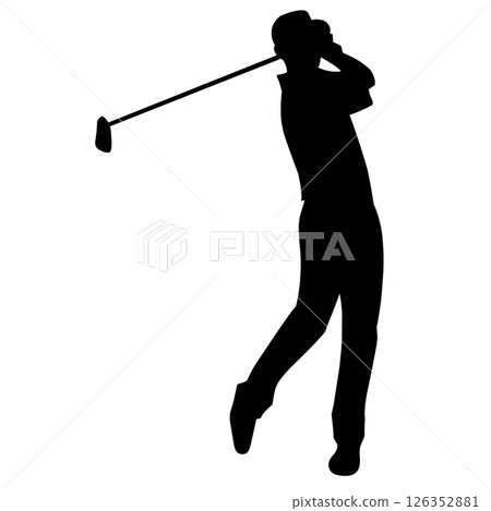 Silhouette design illustrator of people playing golf 126352881