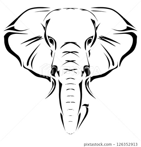 Elephant head tribal illustration 126352913