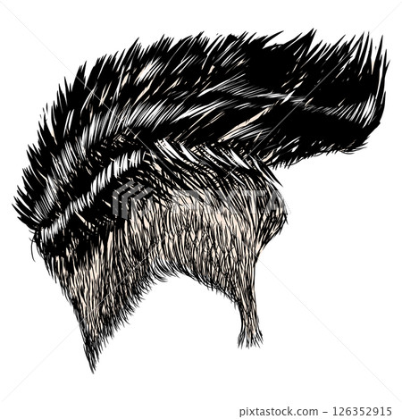 Illustration of black undercut hair Illustration of black undercut hair 126352915