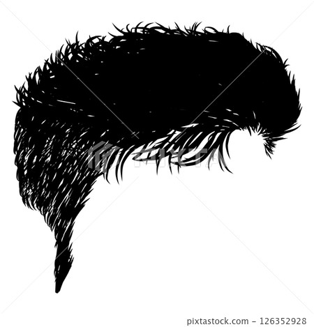 Illustration of black undercut hair Illustration of black undercut hair 126352928