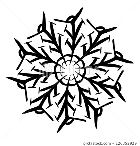 Illustration of snow crystal shape design 126352929