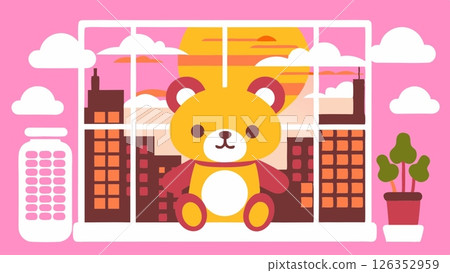 Japanese Lo-fi music background minimal cute Sunburst Pop 126352959