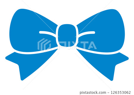 藍色流行絲帶插圖 126353062