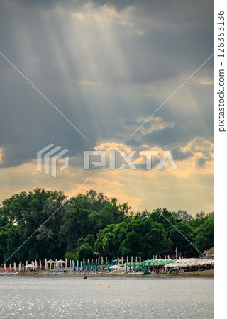 Ada Ciganlija river island turned into a park and a lake, located on the Sava river in central Belgrade, Serbia Ada Ciganlija river island turned into a park and a lake, located on the Sava river in central Belgrade, Serbia 126353136