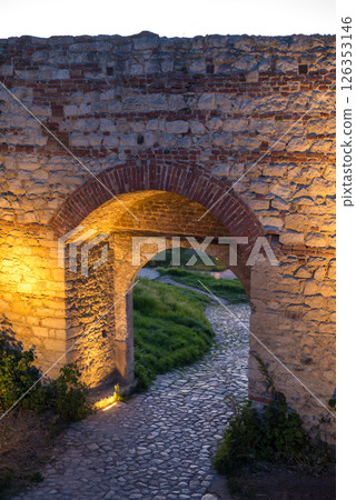 Remains of Historic Belgrade Fortress in Kalemegdan park in Belgrade, capital of Serbia 126353146