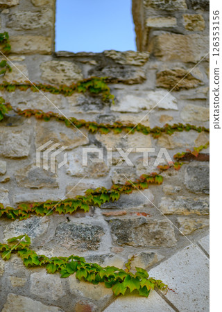 Remains of Historic Belgrade Fortress in Kalemegdan park in Belgrade, Serbia 126353156