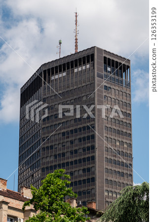 Belgrade Palace (Beogradjanka, "Belgrade lady") high-rise building in downtown Belgrade, Serbia Belgrade Palace (Beogradjanka, "Belgrade lady") high-rise building in downtown Belgrade, Serbia 126353199