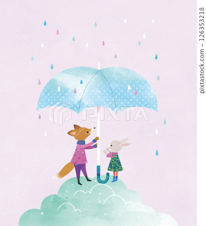 Umbrellas and rain 126353218