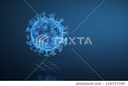 Coronavirus with blue background, 3d rendering. 126353340