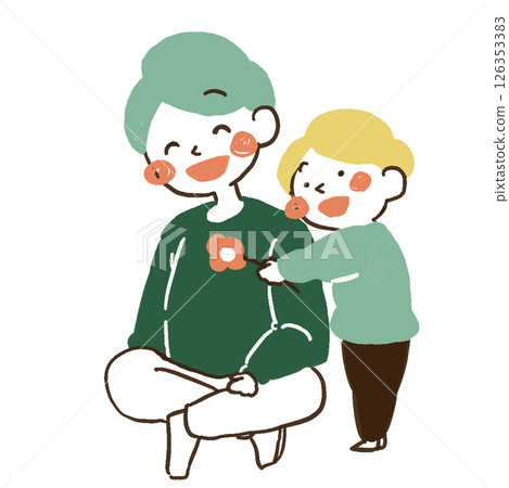 父親節_爸爸收到鮮花 126353383