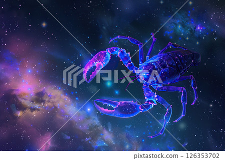 Abstract composition with concept of Scorpio zodiac sign symbol 126353702