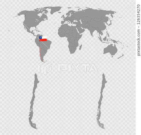 Chile Map Set with World Location. 126354270