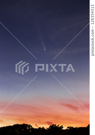 Comet Shijinzan and Atlas 126354313