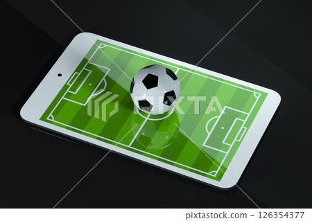 The football in the football field on the pad, The football in the football field on the pad, 126354377