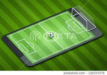 The football in the football field on the pad, The football in the football field on the pad, 126354379
