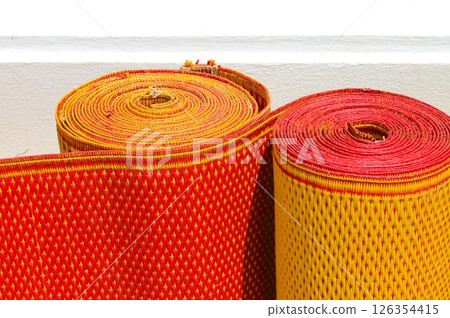 Native mats with beautiful patterns in Thailand 126354415