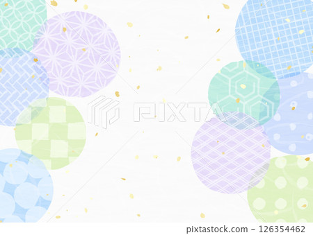 Background illustration of various Japanese patterns with washi-style texture Background illustration of various Japanese patterns with washi-style texture 126354462