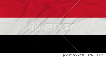 Yemen Flag Wind Waving Close Up Yemen Flag Wind Waving Close Up 126354474