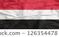Yemen Flag Wind Waving Close Up 126354478