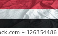 Yemen Flag Wind Waving Close Up 126354486
