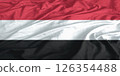 Yemen Flag Wind Waving Close Up 126354488