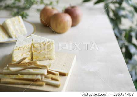 Freshly made egg sandwiches in a bright kitchen 126354498