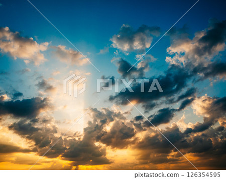 Cloudy sunset landscape 126354595