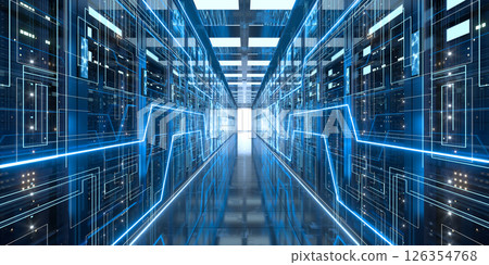 Server racks in computer network security server 126354768
