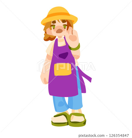 Gardener Farmer Character Flat Illustration Gardener Farmer Character Flat Illustration 126354847