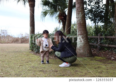 Parents and children at the park 126355037