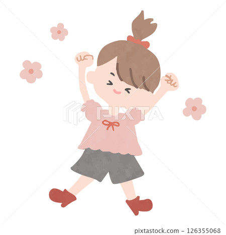 一個性格開朗的女孩的插圖 126355068