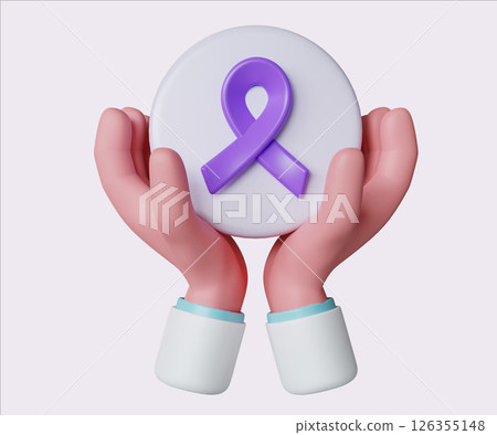 Supporting Cancer Awareness with Hands and Ribbon. World Cancer Day concept, February 4. Raise awareness, prevention, detection, treatment. Icon design 3d illustration Supporting Cancer Awareness with Hands and Ribbon. World Cancer Day concept, February 4. Raise awareness, prevention, detection, treatment. Icon design 3d illustration 126355148