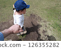 Parent and child holding hands and walking 126355282