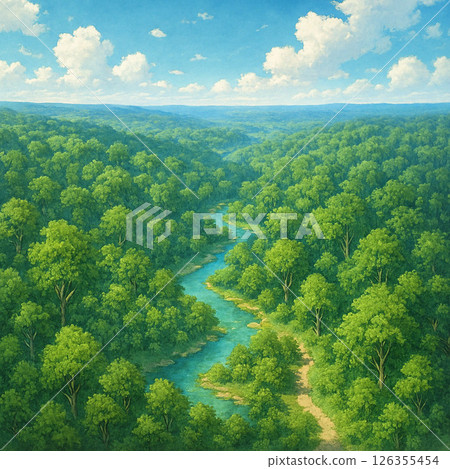 Taken from above with a drone 126355454