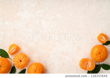 orange agriculture mikan Tangerine white background mikan みかん 126355644