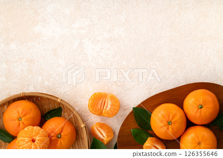 orange agriculture mikan Tangerine white background mikan みかん 126355646