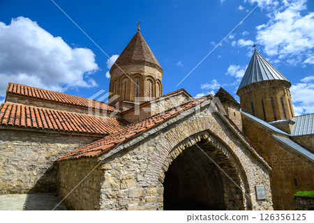 Church of the Mother of God inside Ananuri castle complex on the Aragvi River in Dusheti Municipality in Georgia 126356125
