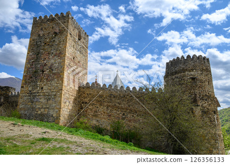 Ananuri castle with Church of the Mother of God, on the Aragvi River in Dusheti Municipality in Georgia Ananuri castle with Church of the Mother of God, on the Aragvi River in Dusheti Municipality in Georgia 126356133