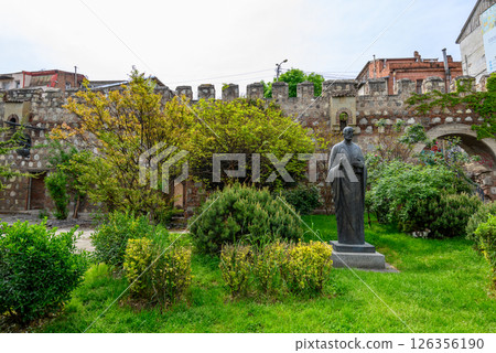 Remains of old city wall and Old town district of Tbilisi, the capital of Georgia 126356190