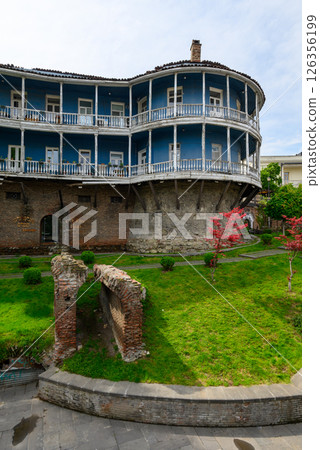 Remains of old city wall and Old town district of Tbilisi, the capital of Georgia 126356199