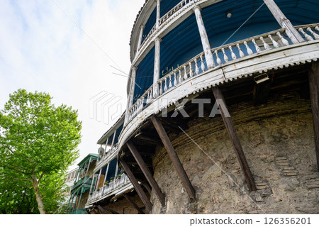 Remains of old city wall and Old town district of Tbilisi, the capital of Georgia 126356201