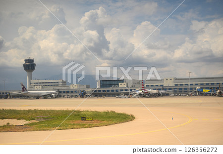 Athens International Airport Eleftherios Venizelos, main base of Aegean Airlines in Athens, capital of Greece Athens International Airport Eleftherios Venizelos, main base of Aegean Airlines in Athens, capital of Greece 126356272