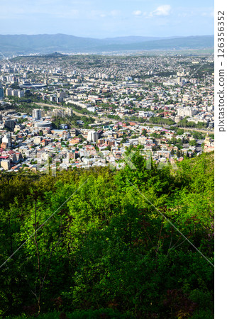 Cityscape of Tbilisi, the capital of Georgia, aerial panoramic view from Mtatsminda Park Cityscape of Tbilisi, the capital of Georgia, aerial panoramic view from Mtatsminda Park 126356352