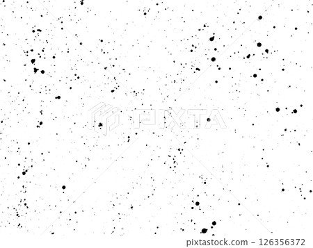 Vector abstract black ink splatter texture on white background. Random paint drops, splashes and stains in grunge style. Perfect for backgrounds, overlays, packaging design, posters 126356372