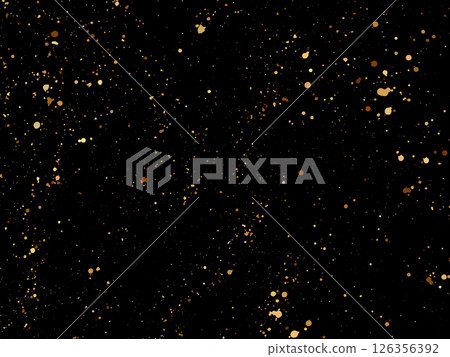 Elegant gold splatter texture on a black background. Abstract vector ink drops and glittery specks create a luxurious and festive design. Perfect for invitations, packaging, posters, branding Elegant gold splatter texture on a black background. Abstract vector ink drops and glittery specks create a luxurious and festive design. Perfect for invitations, packaging, posters, branding 126356392