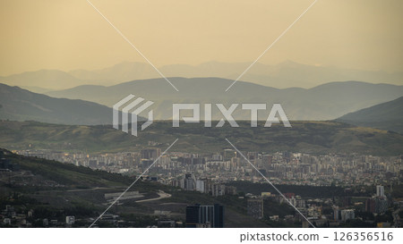 Cityscape of Tbilisi, the capital of Georgia, aerial panoramic view from Mtatsminda Park Cityscape of Tbilisi, the capital of Georgia, aerial panoramic view from Mtatsminda Park 126356516