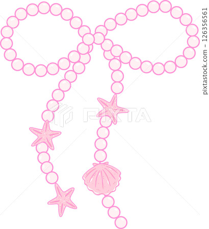 Playful Pearl Bow Shell Girly Summer BowDoodle Hand Drawn Playful Pearl Bow Shell Girly Summer BowDoodle Hand Drawn 126356561