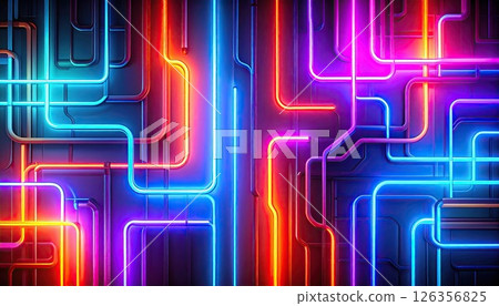 AI 影像：五彩繽紛的霓虹燈遍佈各處 126356825